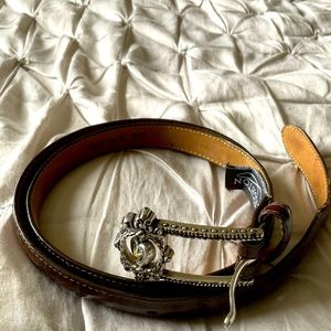 Brighton brown leather belt with spinning heart
